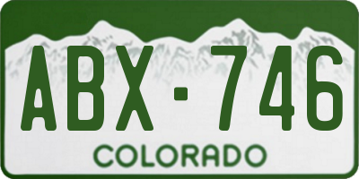 CO license plate ABX746