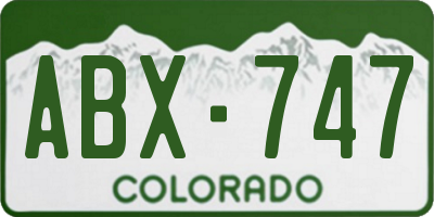 CO license plate ABX747