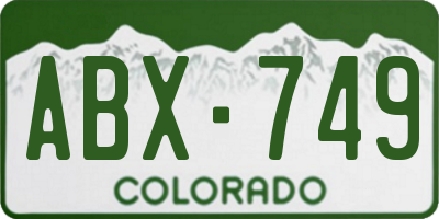 CO license plate ABX749