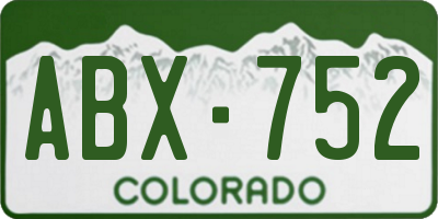 CO license plate ABX752