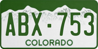 CO license plate ABX753