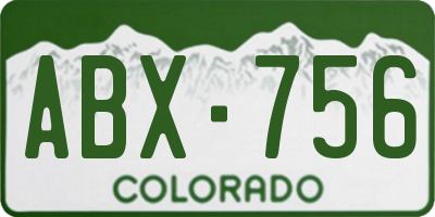 CO license plate ABX756