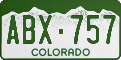 CO license plate ABX757