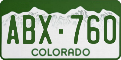 CO license plate ABX760