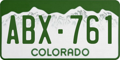 CO license plate ABX761