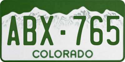 CO license plate ABX765