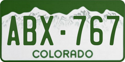 CO license plate ABX767