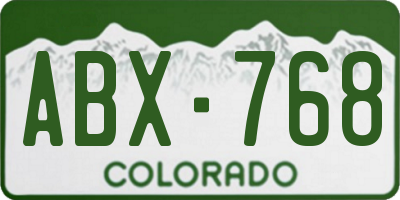 CO license plate ABX768