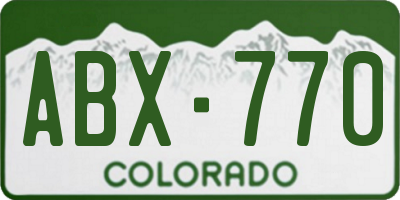 CO license plate ABX770