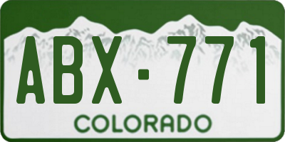 CO license plate ABX771