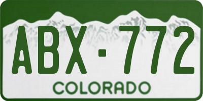 CO license plate ABX772