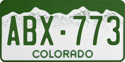 CO license plate ABX773