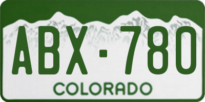 CO license plate ABX780