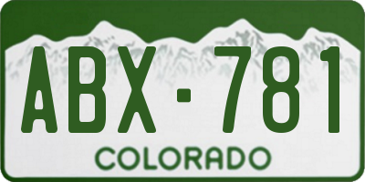 CO license plate ABX781