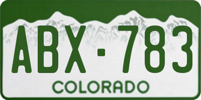 CO license plate ABX783