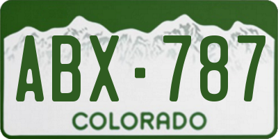 CO license plate ABX787