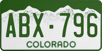 CO license plate ABX796