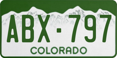 CO license plate ABX797
