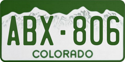 CO license plate ABX806