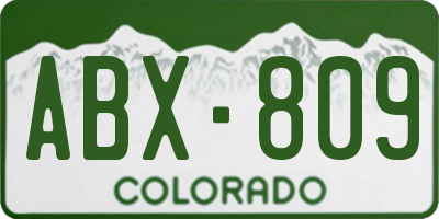 CO license plate ABX809