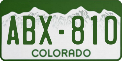CO license plate ABX810
