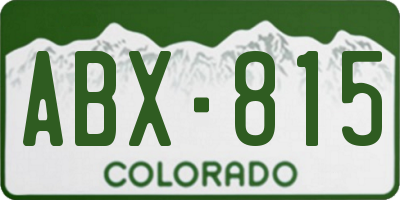 CO license plate ABX815