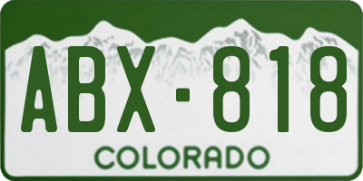 CO license plate ABX818