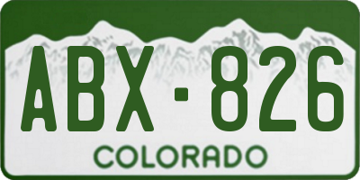 CO license plate ABX826