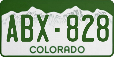 CO license plate ABX828