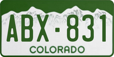 CO license plate ABX831