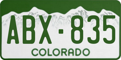 CO license plate ABX835
