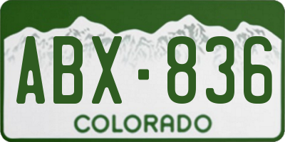 CO license plate ABX836