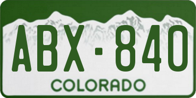 CO license plate ABX840