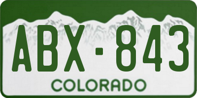 CO license plate ABX843