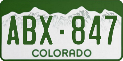 CO license plate ABX847