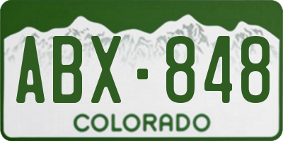 CO license plate ABX848