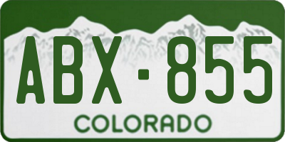 CO license plate ABX855