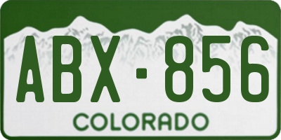 CO license plate ABX856