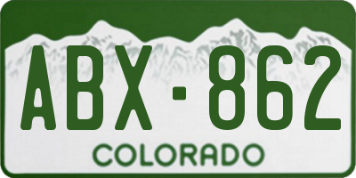 CO license plate ABX862