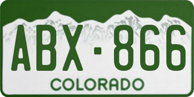 CO license plate ABX866