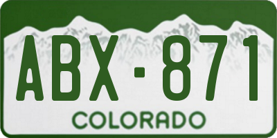 CO license plate ABX871