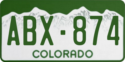 CO license plate ABX874