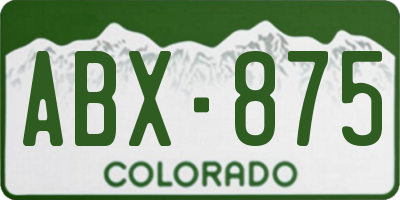 CO license plate ABX875