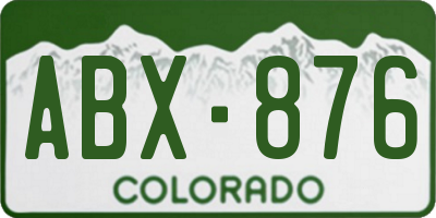 CO license plate ABX876