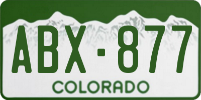 CO license plate ABX877