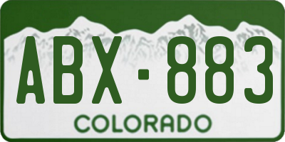 CO license plate ABX883
