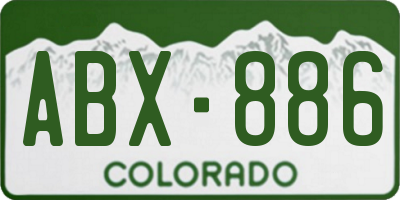 CO license plate ABX886
