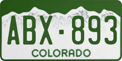 CO license plate ABX893