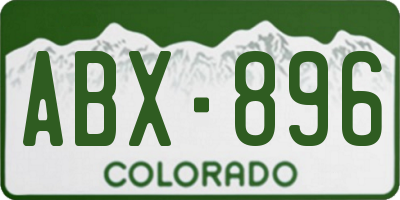 CO license plate ABX896