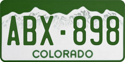 CO license plate ABX898